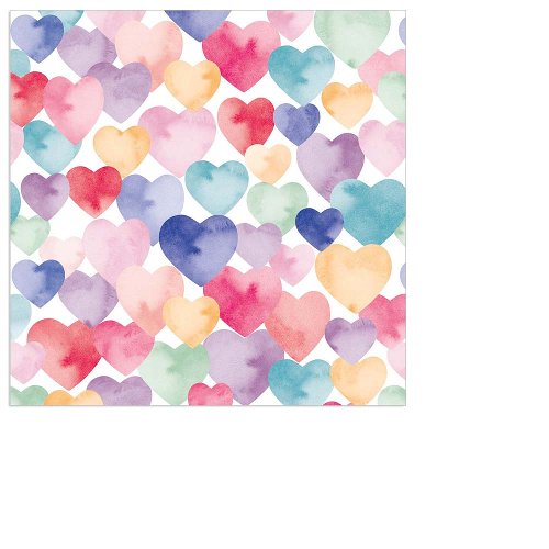 Napkin mini hearts multicolour