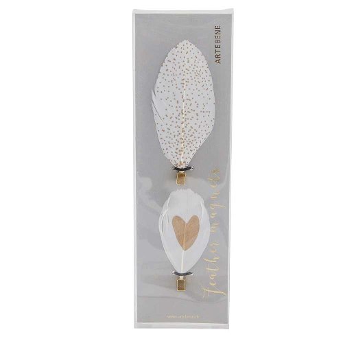 Feather magnet heart dots double assorted