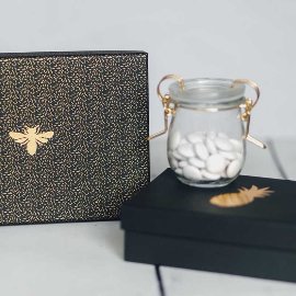Geschenkboxen 8er Set Schwarz/Silber/Gold