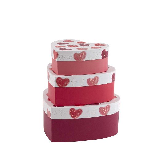Gift boxes 3pcs. Set heart aquarell