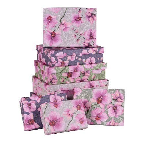 Geschenkboxen 8er Set Orchideen