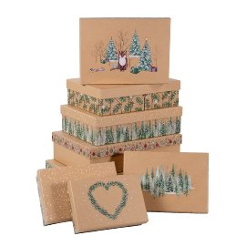 Geschenkboxen 8er Set ORGANICS Weihnachten Waldtiere