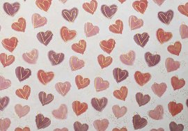 Wrapping paper hearts red