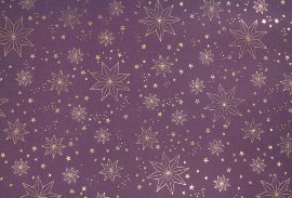 Wrapping paper Christmas stars aubergine