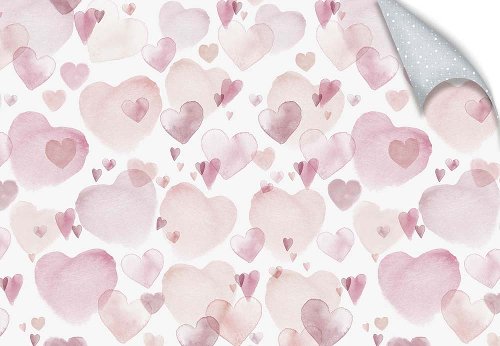 Wrapping paper hearts rosé