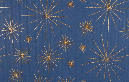 Wrapping paper christmas stars blue gold