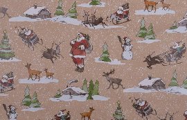 Wrapping paper christmas Santa forest animals kraft paper