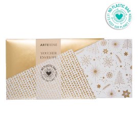 Gift envelope christmas white with golden stars