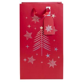 Duo bottle bag Christmas Tree red