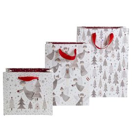 Christmas gift bags triple mix with angels and trees