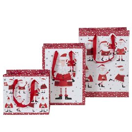 Christmas gift bags triple mix Santa
