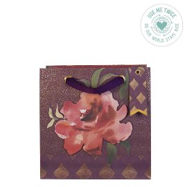 Gift bag watercolour rose berry