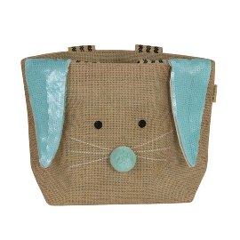 Gift bag jute bunny blue