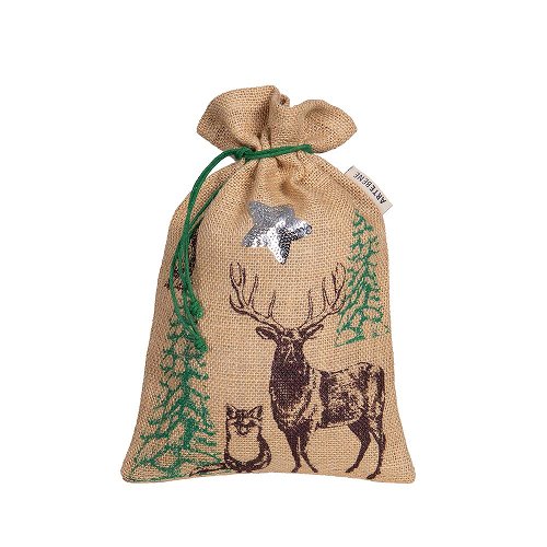 Gift bag jute forest animals