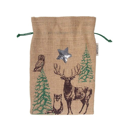 Gift bag jute forest animals