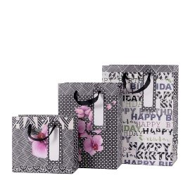 Gift bag set orchids happy birthday