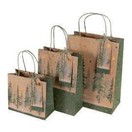 Gift bag set christmas trees kraft paper