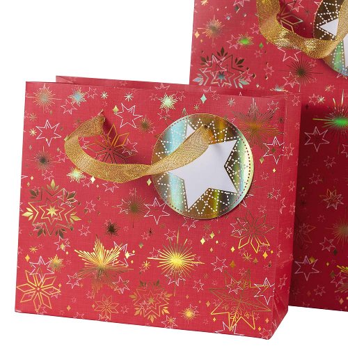 Gift bag set Christmas stars