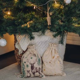 Geschenksack Baumwolle Weihnachten Waldtiere