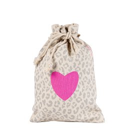Gift bag cotton ORGANICS heart leo pattern