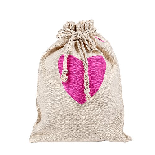 Gift bag cotton ORGANICS pink heart
