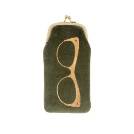 Glasses pouch velvet green