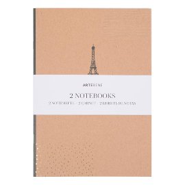 Notizheft 2er Set Eiffelturm Kraftpapier DIN A5