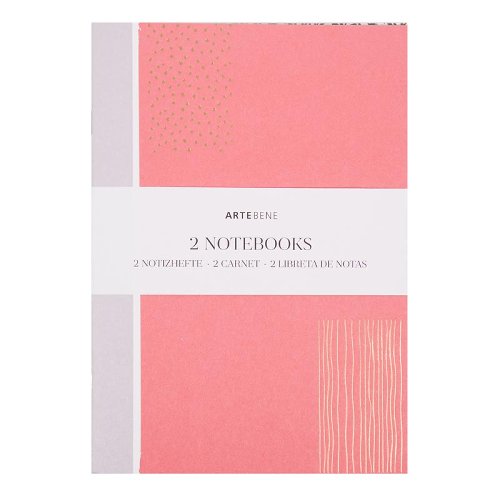 Notizheft 2er Set Muster Pink DIN A5
