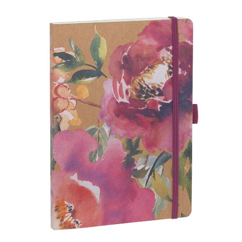 Notebook DIN A5 ORGANICS kraft paper watercolour roses