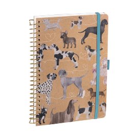 Notebook DIN A5 spiral watercolour dogs