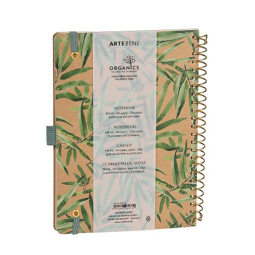 Notebook DIN A5 ORGANICS spiral kraft paper bamboo