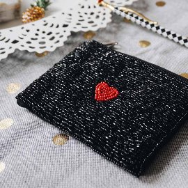 coin pouch/beads/12x8cm
