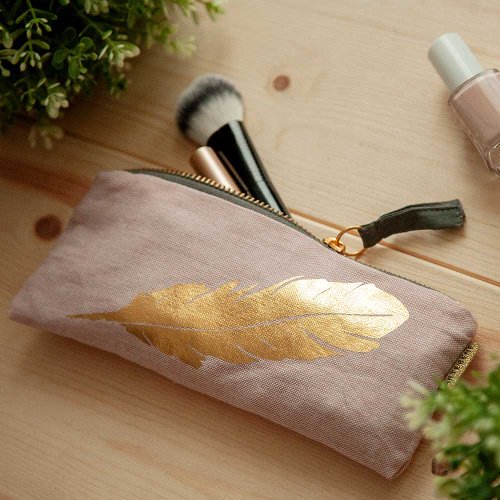 Pouch cotton feather rose