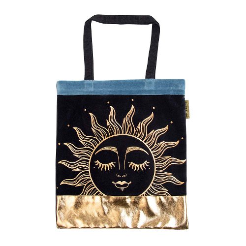 Shopper favourite bag velvet Golden Sun blue